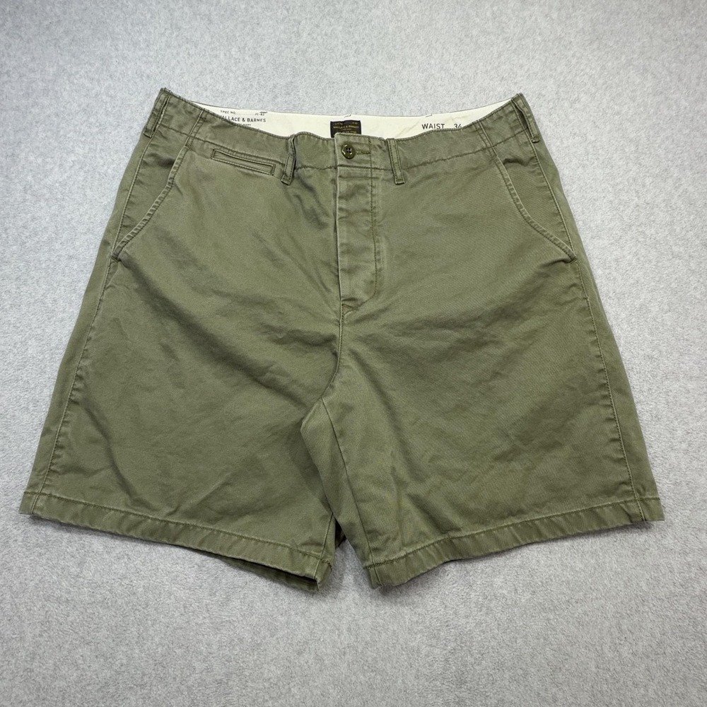 Wallace Barnes Cotton Field Shorts Mens 34 Green Chino 8 Inch Casual Travel